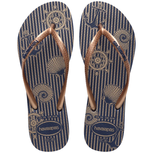 Women's Nautical Slim Flip Flops